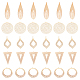 Chgcraft 30 pieza 5 estilos conectores de filigrana oro plano redondo triángulo lágrima conector encantos para la fabricación de joyas colgantes de filigrana hueca adornos para pulseras diy pendientes fornituras KKC-CA0001-09-1