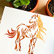 Fingerinspire Pochoir de dessin de cheval 11.8x11.8 pouce évidé cheval avec poils longs pochoir réutilisable en plastique animal modèle de pochoir bricolage artisanat d'art pour peindre sur album photo DIY-WH0391-0195-5