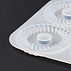 DIYギアペンダントシリコンモールド  レジン型  UVレジン用  エポキシ樹脂ジュエリー作り  ホワイト  218x114x5.3mm  穴：2.5mm  内径：49.5mm SIMO-H008-01-6