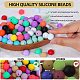 80Pcs Round Silicone Focal Beads SIL-SZ0001-24-20-3