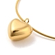 Placage ionique (ip) 304 collier pendentif coeur en acier inoxydable avec chaînes serpent rondes pour femme NJEW-G085-13G-2
