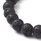 Bracelet en perles de lave naturelles et turquoise synthétique (teint) BJEW-TA00179-02-3