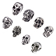UNICRAFTALE 8 Styles Skull Beads 8pcs Stainless Steel Beads Skull Loose Beads Skeleton Spacer Beads Antique Silver Halloween Beads for Jewelry Making DIY Bracelet Necklace STAS-UN0001-67AS-1