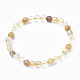 Bracelets extensibles naturels en perles de quartz rutilées X-G-T104-30-2