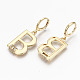 Brass Micro Pave Clear Cubic Zirconia Huggie Hoop Earrings KK-R117-047-NF-2