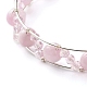 Natural Rose Quartz Beads Reiki Healing Cuff Bangle X1-BJEW-TA00023-01-4