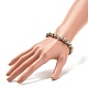 Bracelet extensible en jaspe dalmatien naturel avec perles en alliage BJEW-JB08017-01-3