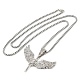 Collana con pendente in strass a forma di angelo con catenelle in lega di zinco NJEW-G118-03P-3