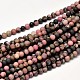 Frosted Natural Rhodonite Round Bead Strands G-F266-13-4mm-1