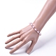 Pulseras elásticas naturales de piedras preciosas de cuarzo rosa BJEW-JB05024-03-3
