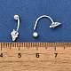 Orecchini a bottone in argento fine s999&nbsp;EJEW-A127-04S-5