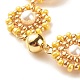Bracelet lien fleur perle coquillage BJEW-JB08084-01-5