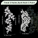 GORGECRAFT 4 Pairs 2 Styles Embroidery Floral Applique White Iron on Patches Beige Sew on Applique Blossom Leaves Lace Fabric Appliques for DIY Sewing Crafts Wedding Clothing Backpacks Embellishments DIY-GF0007-20-2