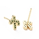 Brass Micro Pave Cubic Zirconia Stud Earrings EJEW-L224-14G-4