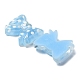 半透明の樹脂カボション  水玉ちょう結び  ブルー  16.5x18.5x5mm CRES-D018-01D-3