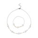 Pulsera elástica con cuentas de perlas de imitación de plástico ABS y collar de cuentas SJEW-JS01278-1