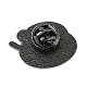 ラテアートコーヒーエナメルピン  バックパックの服用の黒の合金ブローチ  カップ  19x26.5x1.5mm X-JEWB-P021-D04-2