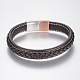 Braided Leather Cord Bracelets BJEW-H561-09F-1