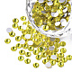 ガラスフラットバックラインストーンカボション  バックメッキ  多面カット半円形  黄水晶  ss20  4.6~4.8x2mm、約1440個/袋 RGLA-S002-20SS-33-1