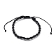Unisex verstellbare geflochtene sprühlackierte Rindslederschnüre Armbänder BJEW-JB05393-02-1