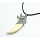 Leather Pendant Necklaces for Women NJEW-P127-052AS-1