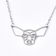201 Stainless Steel Puppy Pendant Necklaces NJEW-T009-JN045-1-40-1