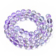 Chapelets de perles en verre peinte par pulvérisation transparent GLAA-N035-03C-B05-2