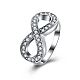 Tin Alloy Czech Rhinestone Infinity Rings For Women RJEW-BB16351-6P-1