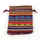 Этнический стиль упаковки ткани мешочки шнурок сумки X-ABAG-R006-10x14-01B-1
