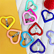 Hobbiesay 32 pièces 8 couleurs anneau de liaison en acrylique pendentifs coeur amour anneau fendu coloré cadres creux lunette liens connecteur breloques pour bricolage collier boucle d'oreille bracelet fabrication de bijoux artisanat OACR-HY0001-07-4