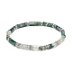 Bracelet extensible perlé colonne d'agate mousse naturelle BJEW-JB08989-05-1