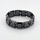 Bracelets magnétique hématite extensibles pour le cadeau de Saint-Valentin BJEW-M066-08-1