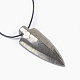 Adjustable Natural Pyrite Pendant Necklaces NJEW-JN02239-2