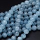 Round Natural 3A Aquamarine Beads Strands G-P113-01-12mm-1