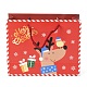 クリスマスをテーマにした紙袋  鹿の模様の長方形  ジュエリー収納用  レッド  24.5x19.5x0.45cm CARB-P006-03A-01-3