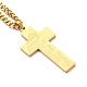 304 Edelstahl-Kreuzanhänger Halsketten NJEW-M197-04G-2