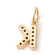 Brass Micro Pave Colorful Cubic Zirconia Charms ZIRC-F092-01-K-2