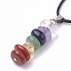 Natural & Synthetic Mixed Stone Pendant Necklaces G-Q989-002-3