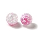 Perles acryliques craquelées peintes en spray bicolore OACR-G029-02-3