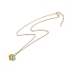 Collana con pendente esagonale intrecciato seme giapponese color arcobaleno con 304 catena in acciaio inossidabile da donna NJEW-MZ00006-3
