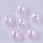 Handgemachten durchgebrannten Glasperlen, Runde, rosa, 16x16 mm, Bohrung: 1~2 mm