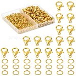 Набор для поиска поделок для изготовления ювелирных изделий, в том числе застежки-клешни из цинкового сплава, Железные соединительные колечки, золотые, 5~12x5~6x0.7 мм, отверстие : 1.2~3.5 мм