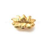 Perlas de acero inoxidable 304 con recubrimiento iónico (IP), loto, real 18k chapado en oro, 9x16x7mm, agujero: 1.8 mm
