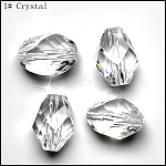 Perles d'imitation cristal autrichien, grade AAA, facette, Toupie, clair, 10x13mm, Trou: 0.9~1mm
