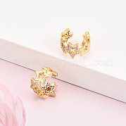 Латунные серьги-манжеты из прозрачного кубического циркония KK-T074-35G