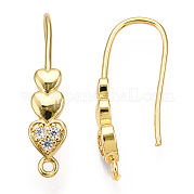 Серьги-крючки из латуни с микропаве из кубического циркония KK-A181-VF422