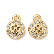 Латунные плоские круглые подвески-пуговицы с микропаве из кубических цирконий KK-A281-02G