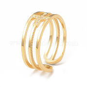 Кольцо-кафф с кристаллами и стразами RJEW-I096-25G