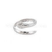 304 Stainless Steel Snake Wrap Open Cuff Ring for Women RJEW-S405-218P