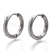 201 Stainless Steel Huggie Hoop Earrings STAS-S079-162C